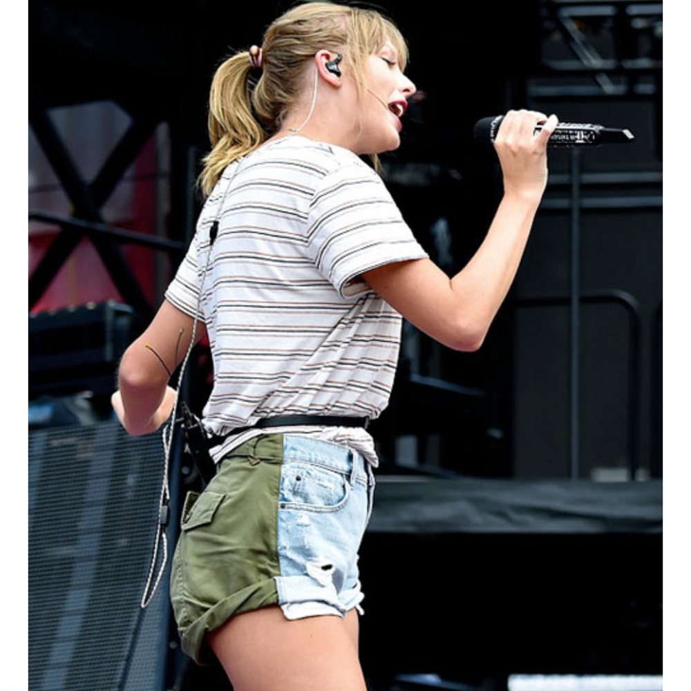 Alexander Wang Denim and Olive Jean Shorts